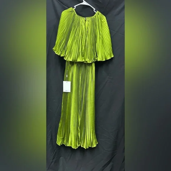 MAC DUGGAL 93648 NWT Green Pleated Caplet Tea-length Dress - Picture 5 of 6